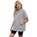 MUCIFLORAL Women's Oversized Quarter Half Zip Pullover Hoodies Tops Fashion Outfits Cloths with Pocket Shirts Grey L