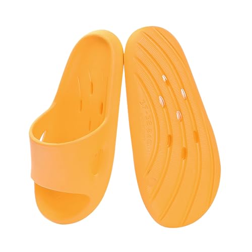Zapatillas de baño para mujer, zapatos de nube, suela gruesa, pantuflas de ducha, pantuflas antideslizantes, ligeras, informales, suaves, para la playa, súper suaves, para el hogar, naranja, 41 EU