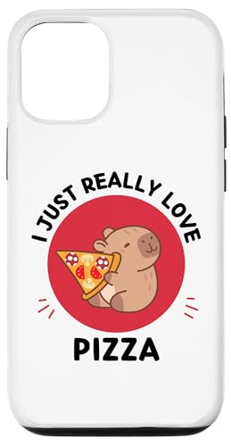 Coque pour iPhone 15 Kawaii Capybara I Just Really Love Pizza Amateur de nourriture