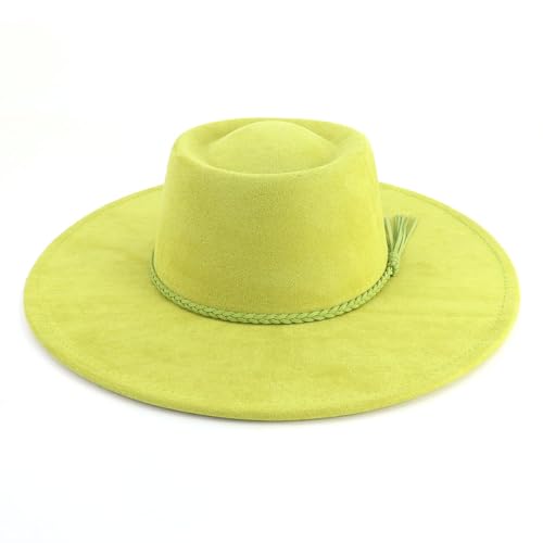 Image of LIDHAY Wide Brim Fedora Hat for Men Women Big Rancher Felt Hat Pork Pie Jazz Hat