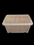 Volumen: 55 Liter WieWin Eurobox mit Deckel transparent und Rollen 60x40x30 cm 55 Liter