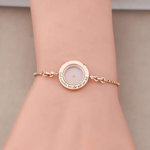 FAADBUK Christian Mustard Seed Bracelet Christian Gift Psalm 46:5 God Is Within Her She Will Not Fall Mustard Seed Jewelry Bracelet Religious Gift Jewelry3