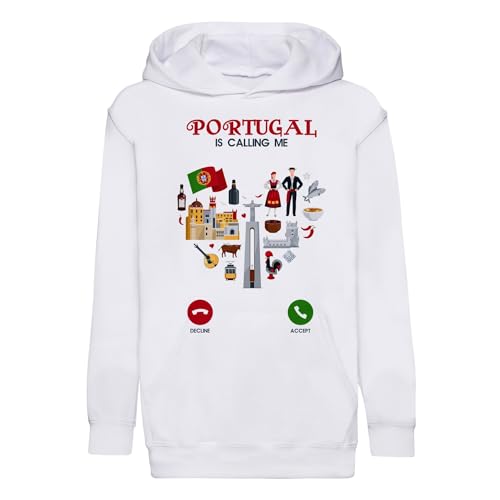 Sweat à capuche enfant Portugal is Calling Me en coton premium et finitions soignées