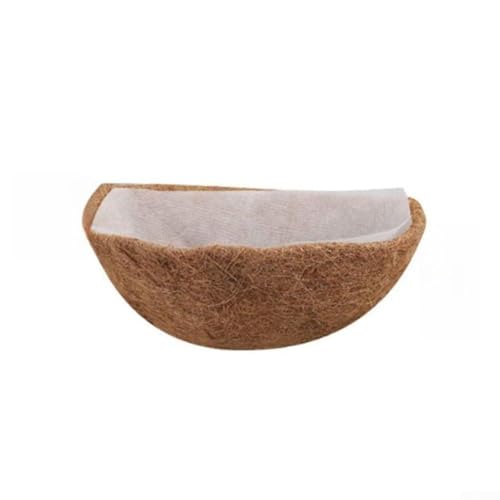 Hängekorb, Halbmond-Pflanzgefäß aus Kokosfaser, mit Vliesstoff, langlebiger Outdoor-Hängepflanzeinsatz für Balkon, Terrasse, Veranda oder Garten, 30,5 cm