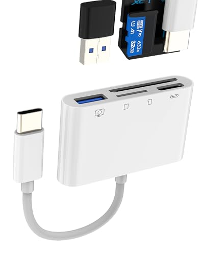 Lector Tarjetas SD TF USB C(4en1)Adaptador USB OTG 3.0 para iPhone16 15 Micro SD Card Reader para...
