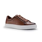 Ferro Aldo Men's Arden Minimalist Fashion Sneakers | Classic Low-Top Lace-Up Dress Sneaker | MFA19735 | in Cognac Brown, Size 10