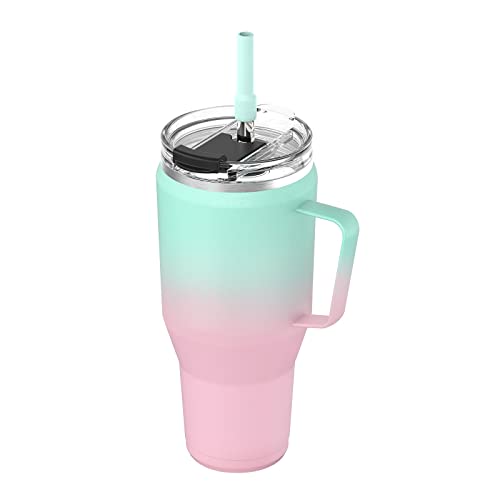 Zenbo 40 oz Tumbler with Handle and Straw Lid | Insulated Cup Reusable Large Tumbler Fit Cupholder,Leak Proof,Dishwasher Safe