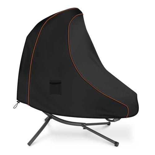 Patio Steel Stand Hammock Chair Cover, 420D Oxford Patio Hanging Chaise Lounge Cover Waterproof Protective Outdoor Curved Steel Hammock Swing Chair Cover 73