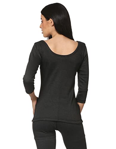 Image of Alfa Fleece Women's Scoop Neck Three Quarter Sleeves Thermal Top for Winter