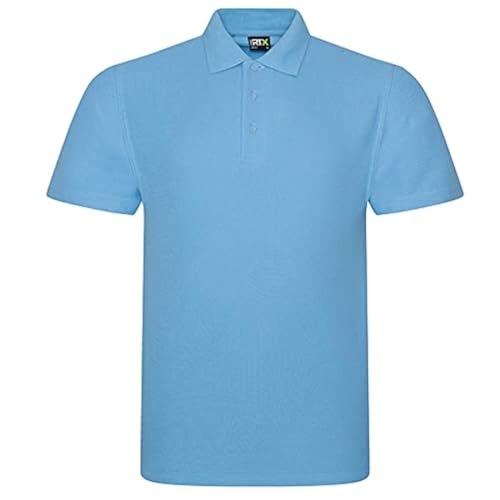 Mens Classic Polo Shirt Short Sleeve Plain Tee Top Casual Work Sports Tough for Gardening and Building Workwear Great Christmas Birthday Gift for Any Builder, Electrician (Sky Blue, X-Large)
