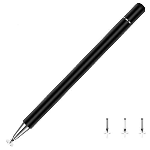 Digiroot Stylus for iPad, Magnetic Disc Stylus Pen 2019 Updated Touch Capacitive Screen Pens for Apple/iPhone/Ipad pro/Mini/Air/Android/Surface with 3 Replacement Tips - (Black)