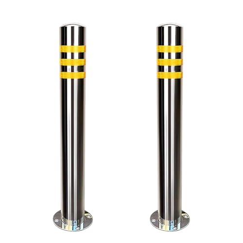 Safety Bollard,2 Pack,31.5' Stainless Steel 8 Anchors with Reflective Tape