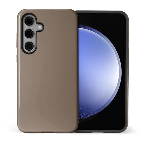 Coque Samsung S23 FE silicone hybride HL2 rigide antichoc marron