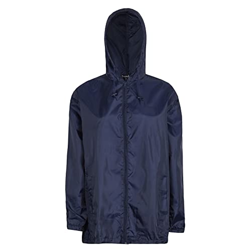 Style It Up Unisex Kids Boy Girl Waterproof Plain Raincoat Mac Kagoul Jacket Hooded Cagoul 30 (9-10 Years) Navy