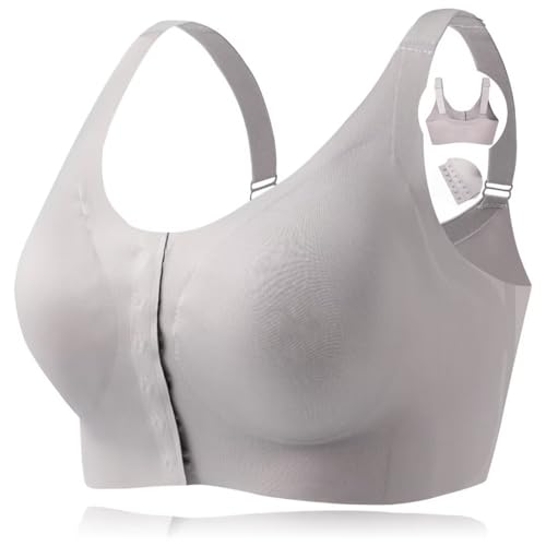 La mejor selección de Sostenes para la mastectomía para Mujer - solo los mejores. 44 CYTMTZGA Frontal Brasier de sin Costuras Sostén con Bolsillos mastectomía para Utilizado en Artificiales Formas de Pecho La prótesis Pechos Falsos,Gray, L