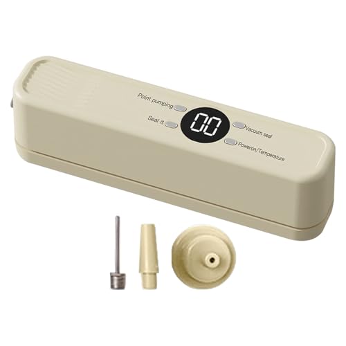 Fenayuu Máquina Selladora al Vacío - Automático De Sellado De Aire Sin Cable,Máquina Selladora De Vacío Para Alimentos,Para Granos Enteros, Frutas Secas, Mariscos, Pollo