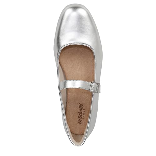 Dr. Scholl's Women's Wexley Mary Jane Flat, Silver Smooth, 9 Wide by Dr.Scholl's SHOES - Image 5