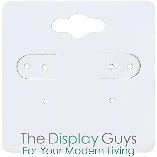 Image of The Display Guys Pack of 100 pcs 2x2 inch inch (5x5 cm) White Paper Necklace Earrings Display Hanging Cards for Jewelry Accessory Display