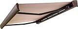 TECHNIK & QUALITÄT Aluminium & Stahl Einbrennlackiert, Edelstahlketten in den Armen, Edelstahlverbindungen, Teflonbeschichteter farbechter Acrylstoff 0,3kg/Qm. Eine Hochwertige Markise in Europa hergestellt, direkt ab Werk geliefert.