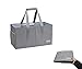 Grande borsa per la spesa pieghevole, borsa per il trasporto, cestino per la spesa riutilizzabile, cestino da picnic, contenitore per auto, cestino per il trasporto (55 cm x 28 cm x 28 cm, grigio)