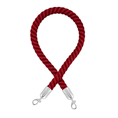 Cordón de bloqueo de calidad prémium con mosquetones (36 mm de diámetro) - Cuerda de cierre con cierres (1,5 m, rojo/cromo pulido) Cover
