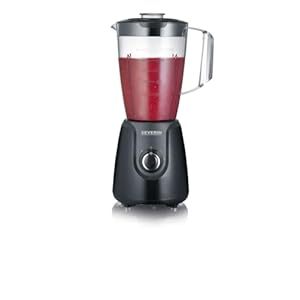 SEVERIN Standmixer mit 1,5 L Mixbehälter aus Tritan, Mixer mit 2 Stufen und Pulse-Funktion, leistungsstarker Küchenmixer mit Edelstahlmesser, 600 W, Schwarz, SM 3707