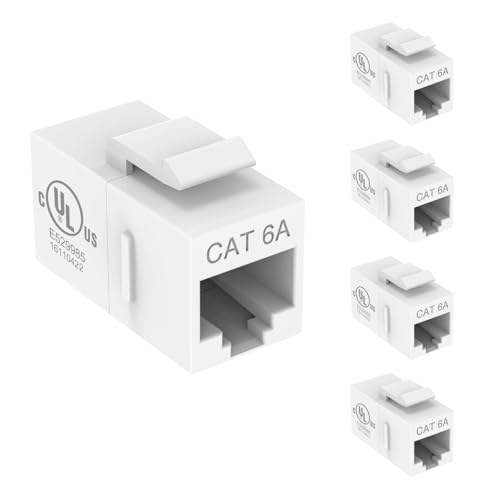 Acoplador Keystone Cat6A RJ45 10Gbps Blanco 5 Unidades miniatura 1