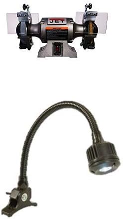 Jet 577126 Shop Grinder with Grinding Wheel & Wire Wheel with JET 578100 3W LED Lamp For Induction Grinders