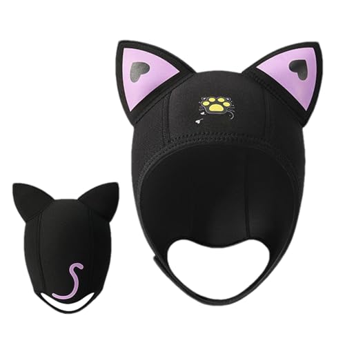 Tauchhaube, Tauchhaube - Tauchen Stirnband Katzenohren,Tauchhaube, Katzenohren, 3 mm Neopren, Tauchhaube für Damen und Kinder, Tauchmütze zum Schnorcheln