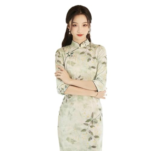 Robe cheongsam boutons osmanthus pour réceptions et soirées - 5