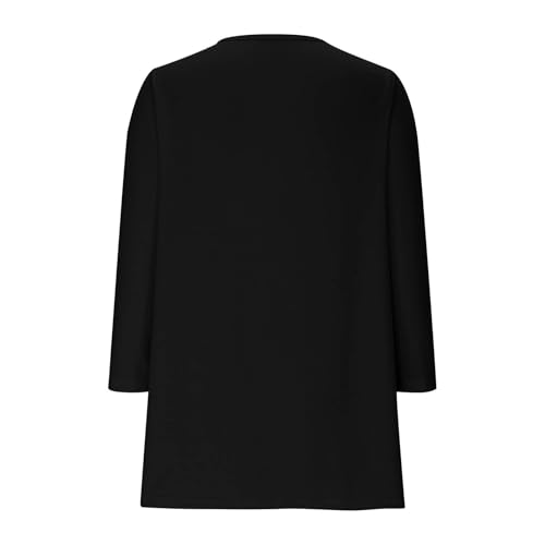 Chic Black Girls Cardigan - Lightweight, Cozy Open Front Outerwear for Ages 7-12 with Pockets - Image 6