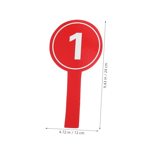 Paddles con números de mano 10 pcs Rojo 12x24cm miniatura 2