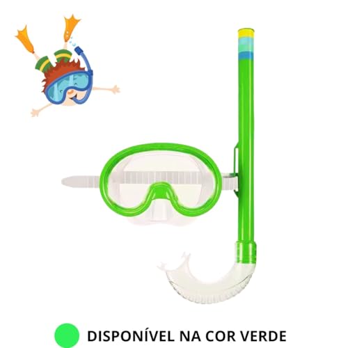 Kit de Mergulho Máscara e Snorkel Infantil Juvenil Unissex Praia Piscina Banho e Proteção Oculos de