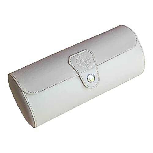 CASE ELEGANCE Cream Vegan Leather Watch Roll Organizer