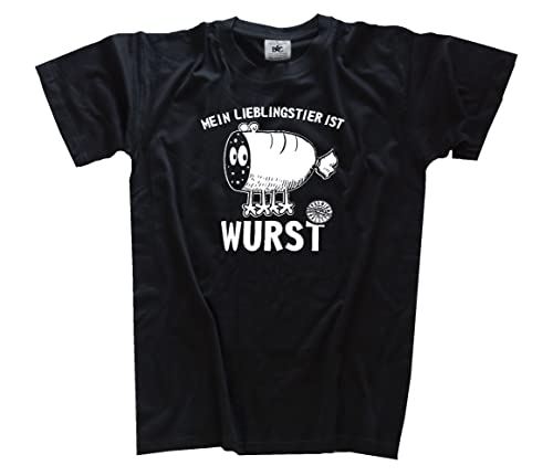 Mein Lieblingstier ist Wurst - Fleischer Metzger Tofu T-Shirt Schwarz M Klassisch Kurzarm Rundhals