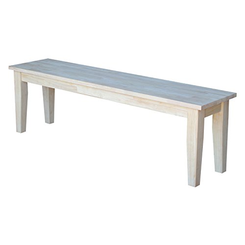 International Concepts Shaker Style Bench, Unfinished #TOP2