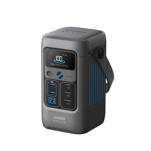 Anker SOLIX C200 DC Power Bank Station (60 000mAh) 192Wh Portable Power Station LiFePO4 Battery 200W Solar Generator For Outdoor Camping Traveling and Emergencies (Optional Solar Panel)