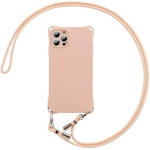 ZCDAYE for iPhone 14 Pro Max Case with Crossbody Phone Lanyard, Soft Silicone Case with Adjustable Neck Shoulder Strap, Shockproof Phone Cover for iPhone 14 Pro Max(6.7 inch) - Pink Cover