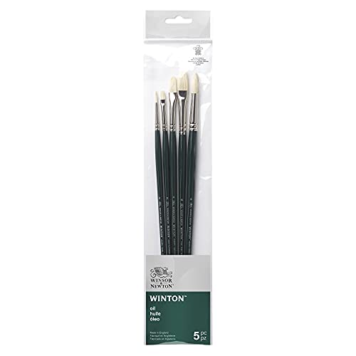 Winsor & Newton Winton Oil Brush Long Handle 5 pack