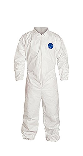 DuPont Tyvek 400 TY125S Disposable Protective Coverall with Elastic Cuffs, White, 3X-Large (Pack of 25)