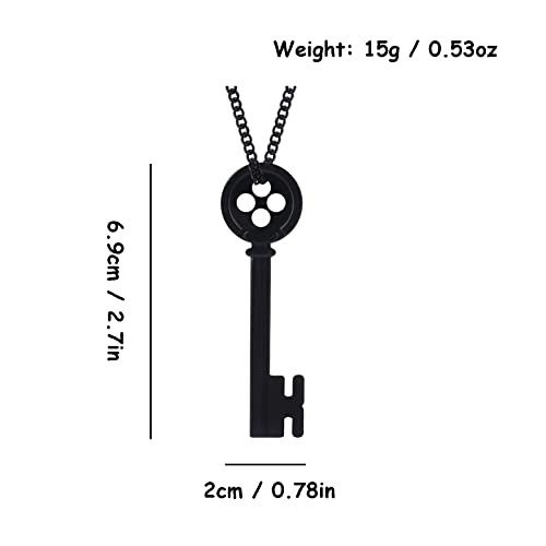Mullike Coraline Key Pendant Necklace Seeing Stone Necklace Dragonfly Hair Clips Halloween Movie Props Cosplay Costume for Women Men2