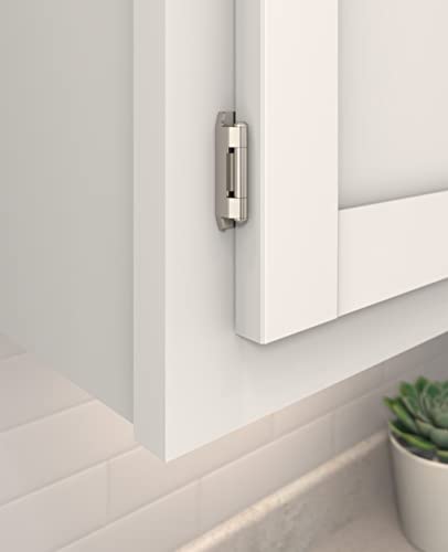 Amerock | Double Demountable Cabinet Hinge | 1/2 Inch (13 Mm) Overlay Hinge | Satin Nickel | 2 Pack | Self-Closing Hinge | Cabinet Door Hinge #TOP1