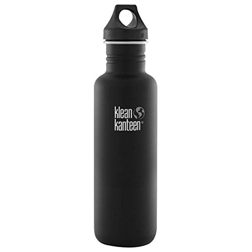 Klean Kanteen Bottle with Loop Cap, Shale Black, 27-Ounce