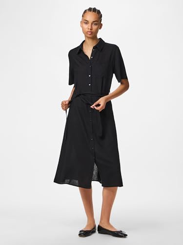 Robe chemise midi Pcpia avec manches mi-longues fluides - 3