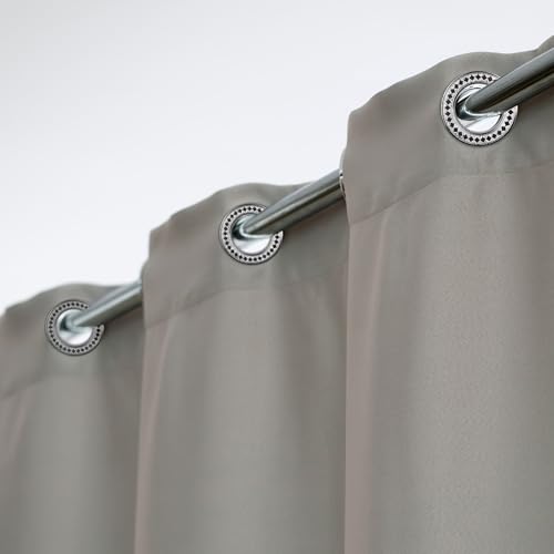 Image of FAPBADRI Curtain Eyelet Rings with Flexi Lock, Suitable for Any 1 inch Curtain Rod - Color - Silver Diamond - 50 Pieces