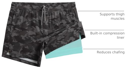 Image of maamgic Mens 5 inch Gym Running Shorts for Men 2 in 1 Quick Dry Workout Athletic Shorts