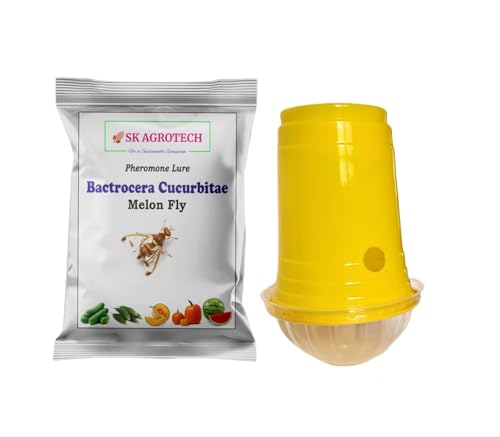 Fruit Fly Trap & Melon Fly Pheromone Lure(Bactocera Cucurbite) for Pumpkin, Gerkin, Musk Melon, Bottle Guard (35)