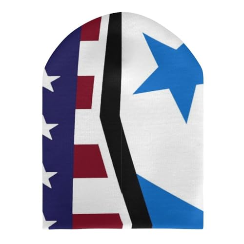 American and Panama FlagChildren's Warm Knitted Hat, Suitable for All Seasons and Daily Wear3
