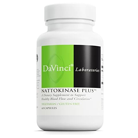 DAVINCI Labs Nattokinase Plus - High-Potency Nattokinase Supplement for Comprehensive Blood Flow Support for Men & Women - Formulated with Antioxidant Support* - 60 Vegetarian Capsules Cover