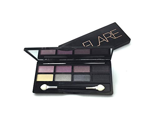 AMarkUp Pro 8 Colors Shimmer Eye Shadow Makeup Palette with Eyeshadow Cosmetic Brush Mirror (#01 Light Purple)